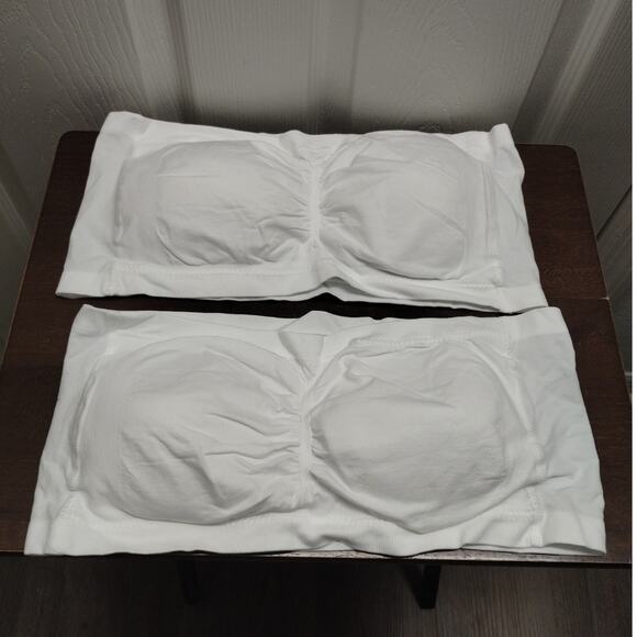Real Field Other - Real Field NEW Size 4X White Stretch Bandeau Tube Top Removable Pad Bra Set of 2